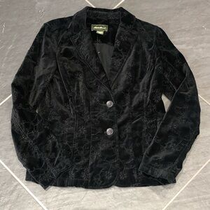 Velvet Black Blazer Size 4 Eddie Bauer